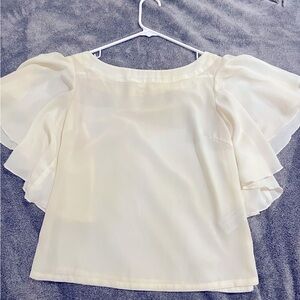 Off-white butterfly sleeve blouse